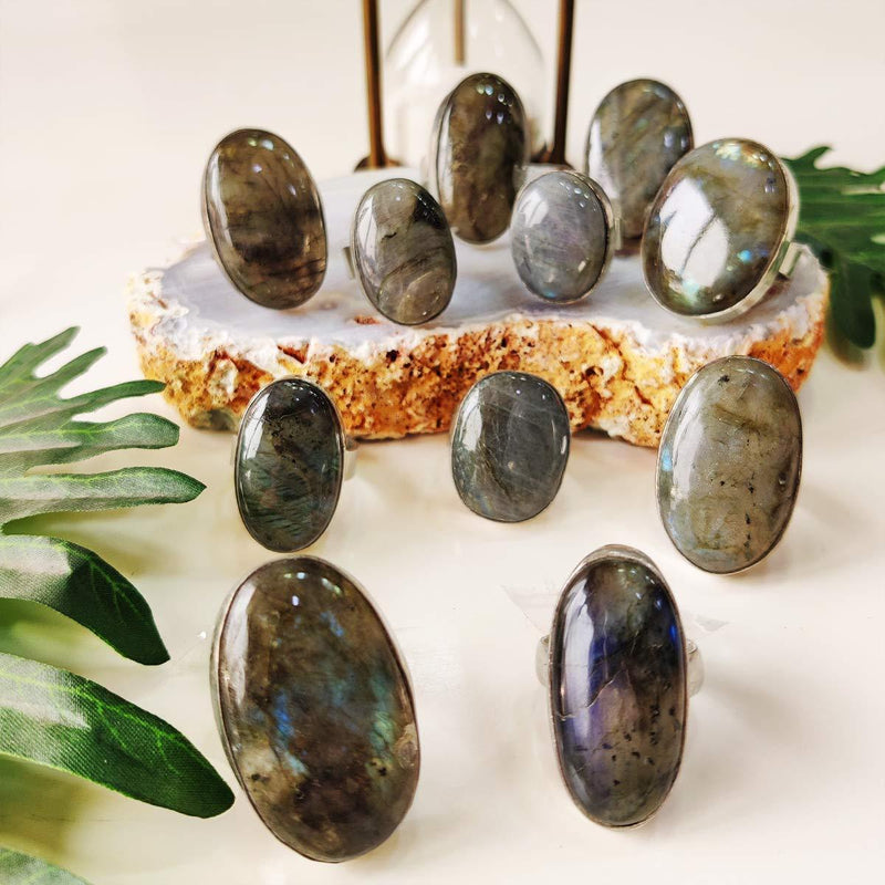 Versatile Crystal Stone Adjustable Rings - Diverse Shapes & Colors | Brahmatells - BrahmatellsStore