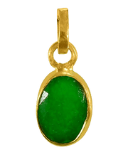 Vibrant Yellowish-Green Emerald Oval Pendant - Panna | Brahmatells - BrahmatellsStore