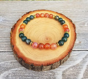 Vitality Bloodstone & Fire Agate Bracelet | Brahmatells - BrahmatellsStore