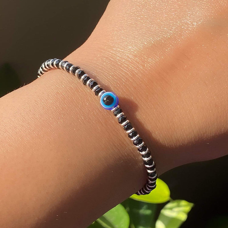 Ward Off Negativity with Evil Eye Black Crystals Bracelet | Brahmatells - BrahmatellsStore