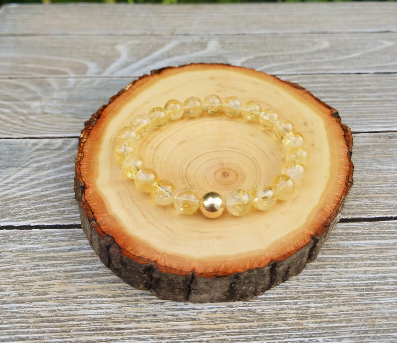 Wealth and Prosperity Bracelet - Abundance, Success, Citrine, Gold-Filled Bead - BrahmatellsStore