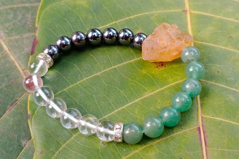 Wealth Magnet Bracelet: Citrine, Quartz, and Aventurine | Brahmatells - BrahmatellsStore