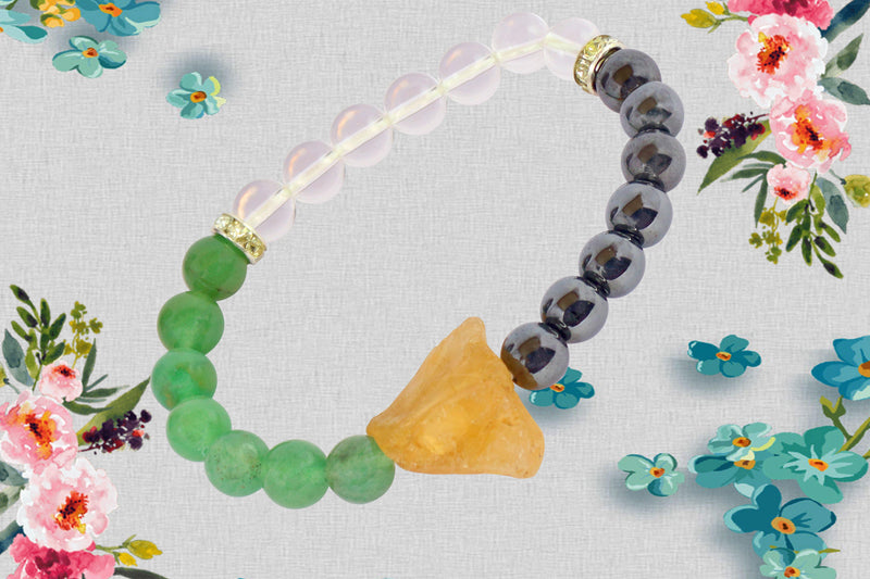Wealth Magnet Bracelet: Citrine, Quartz, and Aventurine | Brahmatells - BrahmatellsStore