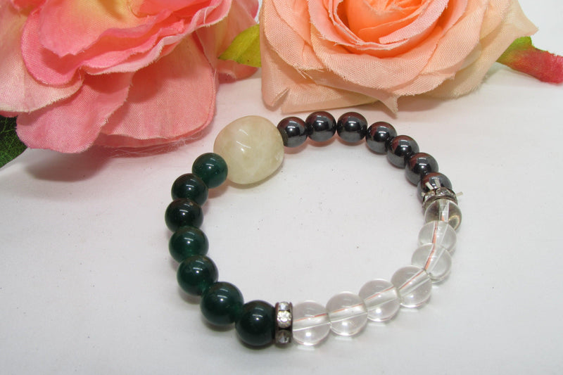 Wealth Magnet Bracelet: Citrine, Quartz, and Aventurine | Brahmatells - BrahmatellsStore
