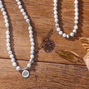 White Howlite 108 Mala Beads Necklace - Serene Meditation Charm | Brahmatells - BrahmatellsStore