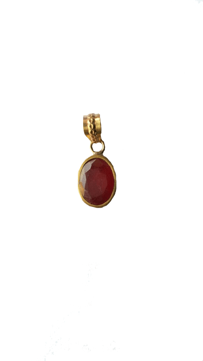 Wine Red Ruby Manak Pendant - Radiate Success | Brahmatells - BrahmatellsStore