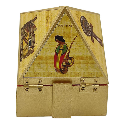 Wooden Vastu Pyramid Wish, Cash, Reiki Box with Egyptian Symbol - BrahmatellsStore