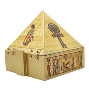Wooden Vastu Pyramid Wish, Cash, Reiki Box with Egyptian Symbol - BrahmatellsStore