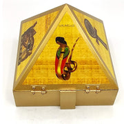 Wooden Vastu Pyramid Wish, Cash, Reiki Box with Egyptian Symbol - BrahmatellsStore