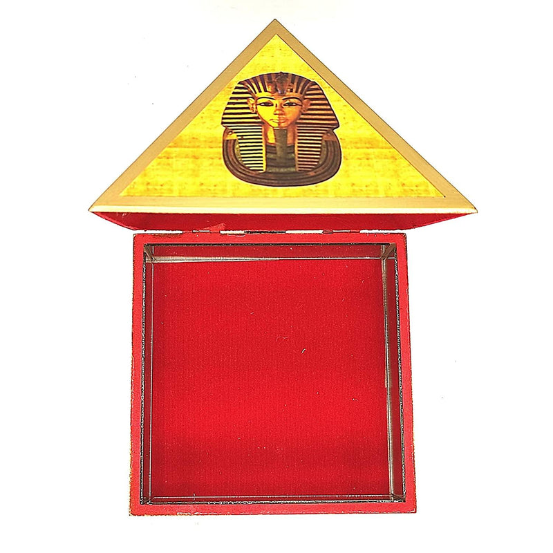 Wooden Vastu Pyramid Wish, Cash, Reiki Box with Egyptian Symbol - BrahmatellsStore
