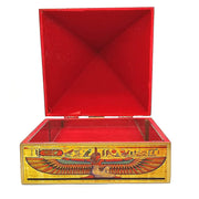 Wooden Vastu Pyramid Wish, Cash, Reiki Box with Egyptian Symbol - BrahmatellsStore