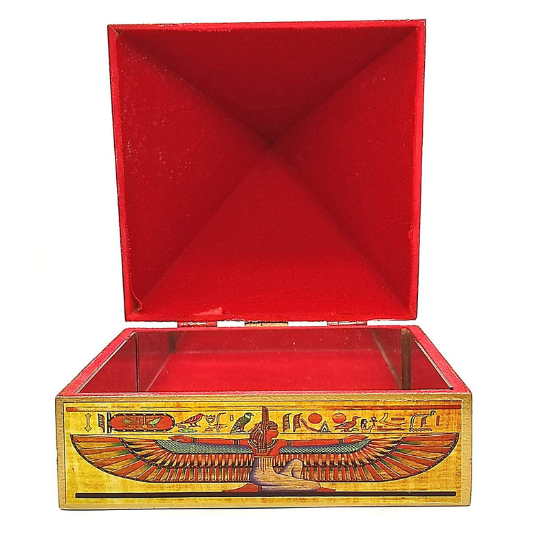 Wooden Vastu Pyramid Wish, Cash, Reiki Box with Egyptian Symbol - BrahmatellsStore