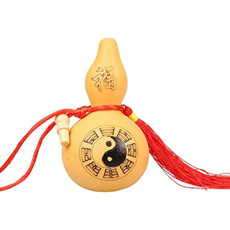 Yaoyijun Traditional Chinese Natrual Gourd/Chinese Good Luck Wu Lou/natual Hu Lu/Wooden of Cucurbit (one Piece) Fengshui Natural Bagua Wu Lou (Wu Lu) Gourd Hanging Amulet W Children(Natrual Gourd 1) - BrahmatellsStore