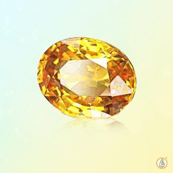 Yellow sapphire gold-yellow BTYS104GSM - BrahmatellsStore