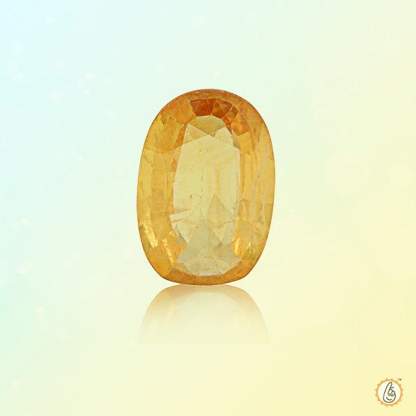 Yellow sapphire oval BTYS103GSM - BrahmatellsStore