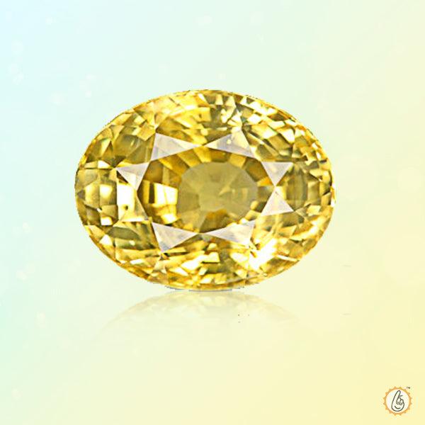 Yellow sapphire oval BTYS110GSM - BrahmatellsStore