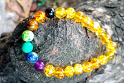 Yellow Sapphire stone with 7 chakra bracelet - BrahmatellsStore