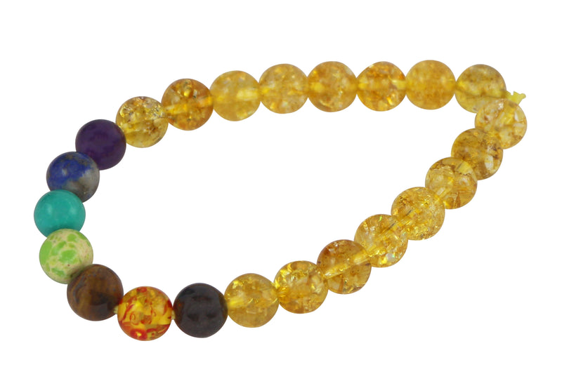 Yellow Sapphire stone with 7 chakra bracelet - BrahmatellsStore