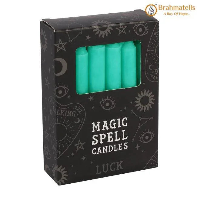 Green Wealth Spell Candles pack of 10 - BrahmatellsStore