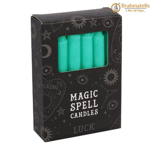 Green Wealth Spell Candles pack of 10 - BrahmatellsStore