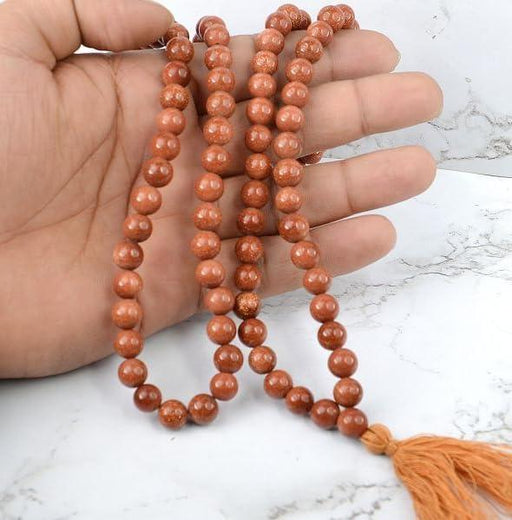 Sunstone Mala 108 Beads - Enhance Meditation & Spirituality | Brahmatells - BrahmatellsStore