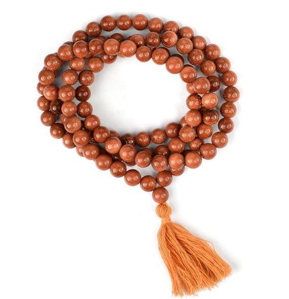 Sunstone Mala 108 Beads - Enhance Meditation & Spirituality | Brahmatells - BrahmatellsStore